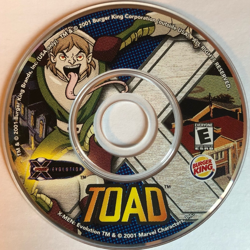 Brand New! 2001 Burger king Toad X men Game